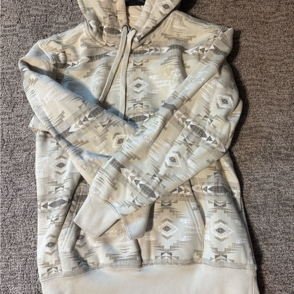 Ariat Cream and Gray Patterned Hoodie